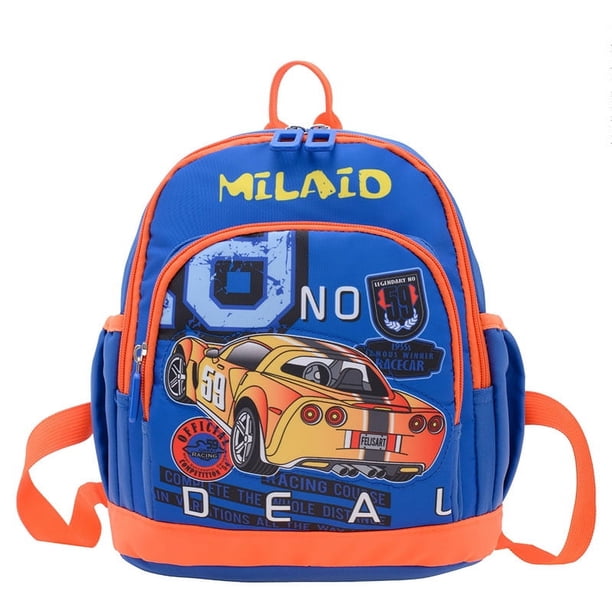 Children's Cool Cartoon Car Nylon Lightweight Backpack Fashion Backpack For Boys And Girls Kindergarten Backpack Large Capacity Schoolbag