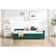 thumbnail image 2 of Upholstered Daybed with Trundle,sturdy wooden bed frame, modern diamond grid design,for Bedroom, Guest Room (Emerald), 2 of 3