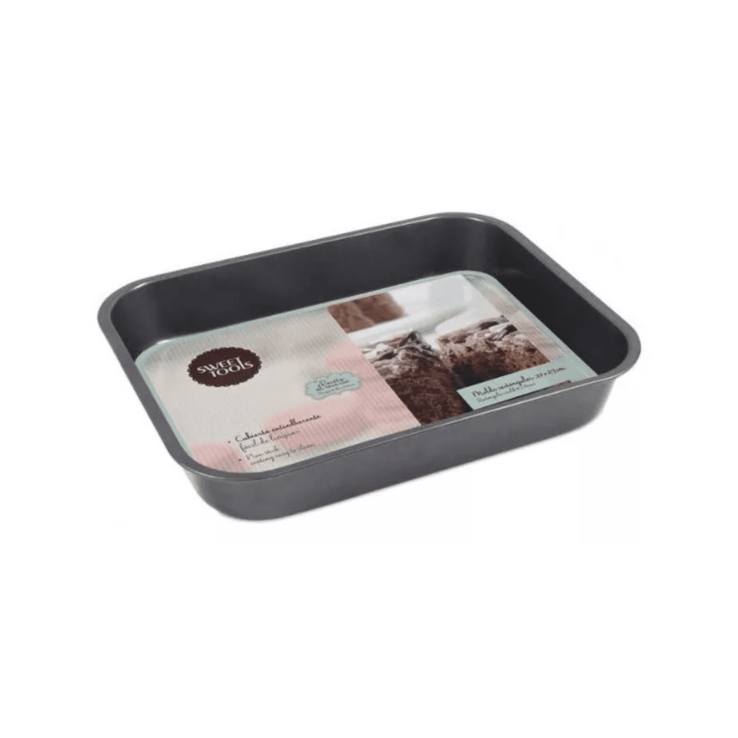 Importclick - Molde Pastelería Horno Brownies Rectángular Metal 37x 27x1 Cm