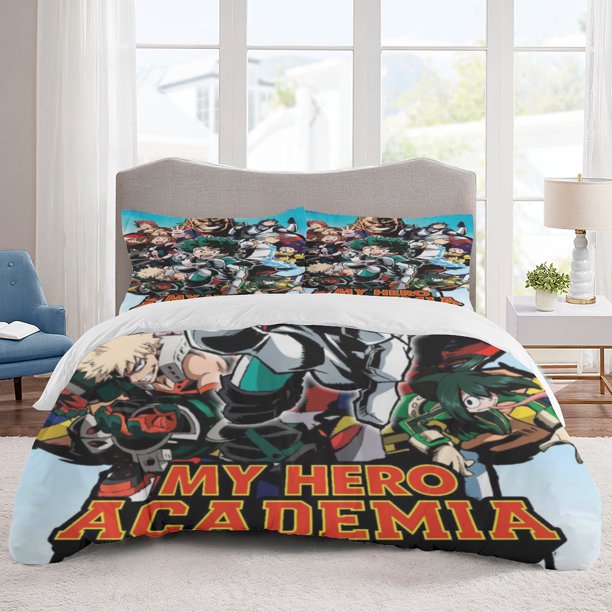 My hero academia Bedding Sets Cartoon Duvet Cover Lightweight 3 Piece Bet Sets for Kids Boys Girls