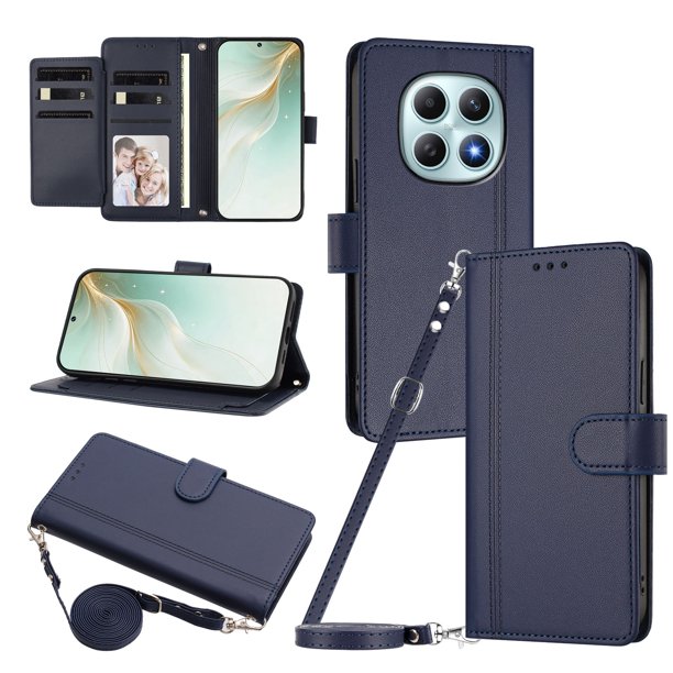 Funda Tipo Libro para Xiaomi Redmi Note 15 4G/5G, Tapa con Imán, Azul