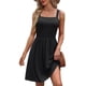 thumbnail image 1 of Vestido WIHOLL Aline con cuello cuadrado, sin mangas, largo hasta la rodilla, negro XL, 1 of 3