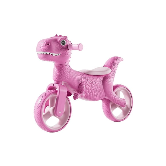Bicicleta de Equilibrio y Aprendizaje Sin Pedales Dinosaurio T-Rex Con Luces Y Música Rosa