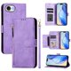 thumbnail image 1 of Funda Billetera Cremallera para iPhone 16e con Porta Tarjetas, Soporte y Correa Morado, 1 of 5