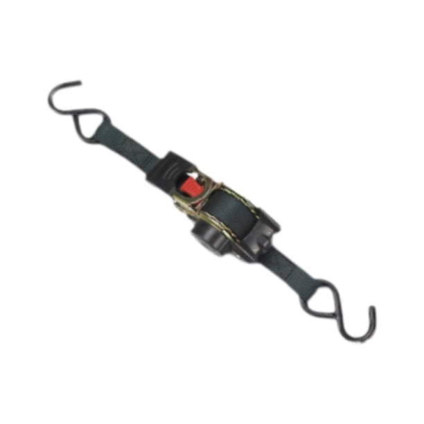 Correa Retráctil de Trinquete Retráctil Cinta Adhesiva Automática de Paquete Fácil de Usar con Correa de Atado Auto Retráctil para La Carga Del Camión Negro