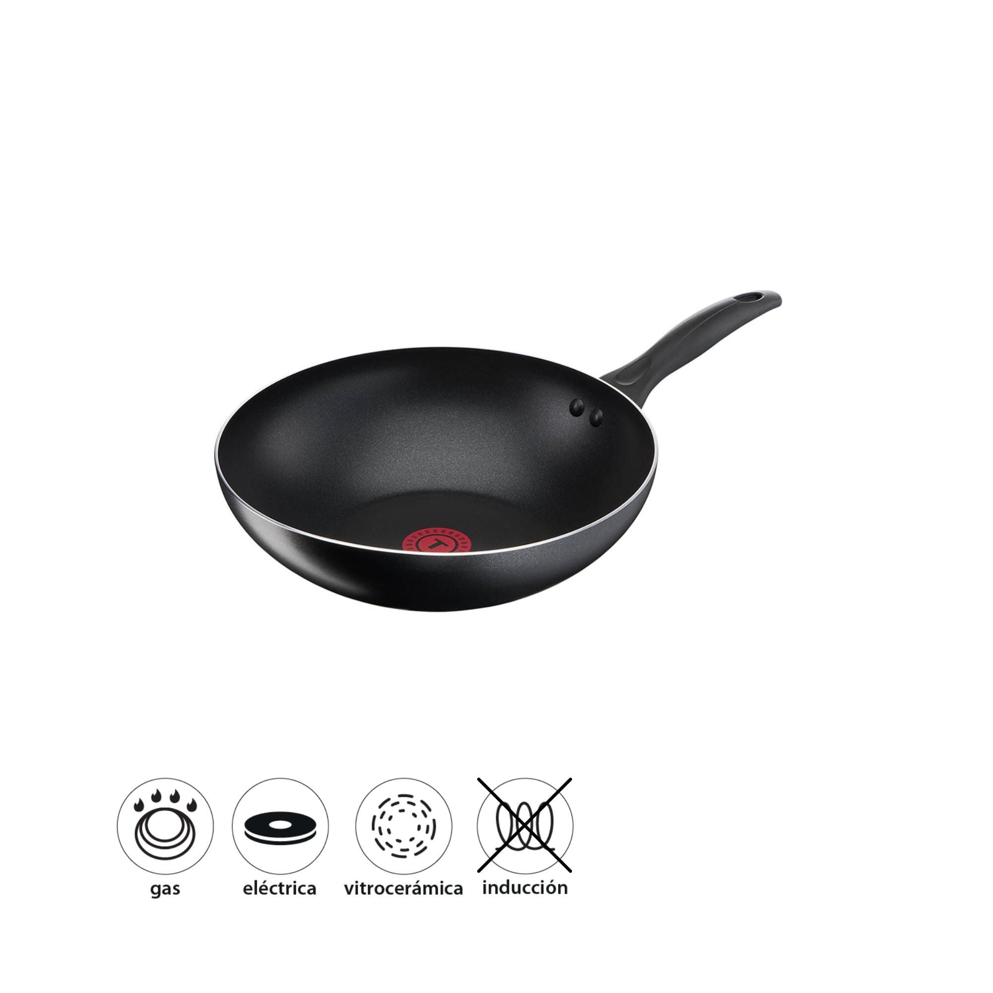 Tefal - Wok 28 Cm Easy Cook Aluminio Negro 1 Piezas