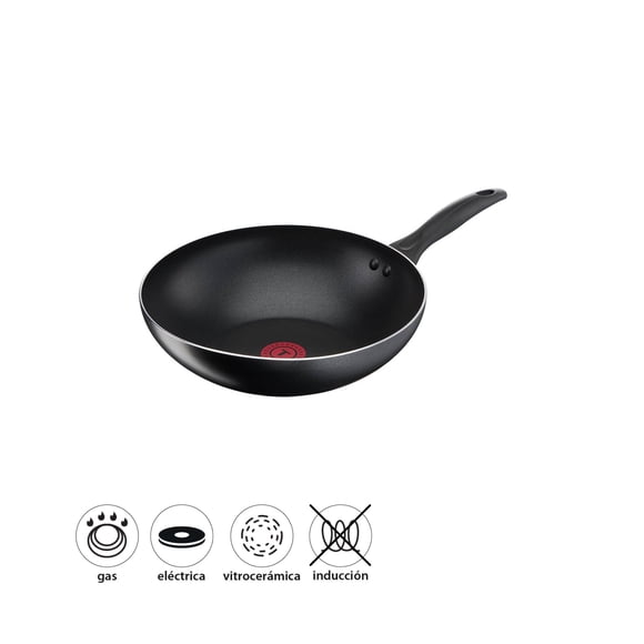 Wok 28 Cm Easy Cook Aluminio Negro 1 Piezas, 1 Un