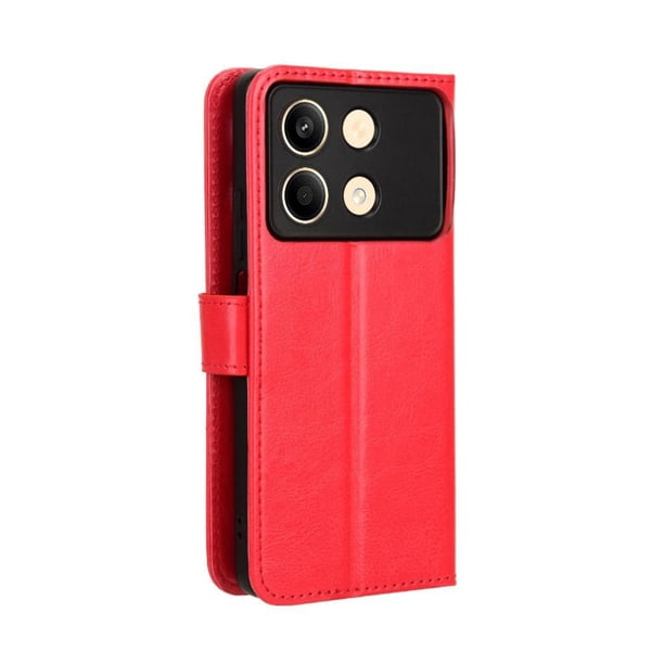 Funda tipo libro para Xiaomi Redmi Note 13R Pro 5G, cartera todo‑en‑uno, funda multifuncional con tarjetero y correa de muñeca desmontable