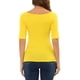 thumbnail image 3 of INSPIRE CHIC Camisetas de Mujer para Regreso a Clases con Cuello de Barco, Mangas Medias, Ajustadas, para Capas, Camiseta Suave 2XL Amarillo Limón, 3 of 6