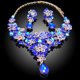 thumbnail image 2 of 2 Pzas Conjuntos de Joyería para Mujer Joyería de Cristal Azul para Mujer Collar y Aretes Brillantes Compromiso Boda Conjuntos de Joyería para Novias Dama de Honor, 2 of 6
