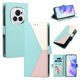 thumbnail image 1 of Cartera Plegable para Honor Magic6 Pro, PU Tricolor con Ranuras, Verde, 1 of 6
