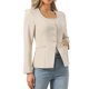 thumbnail image 4 of INSPIRE CHIC Blazers de Negocios Casual para Mujeres con Botones, Cuello Redondo, Manga Larga, Chaquetas de Oficina con Bolsillos XS Albaricoque, 4 of 6
