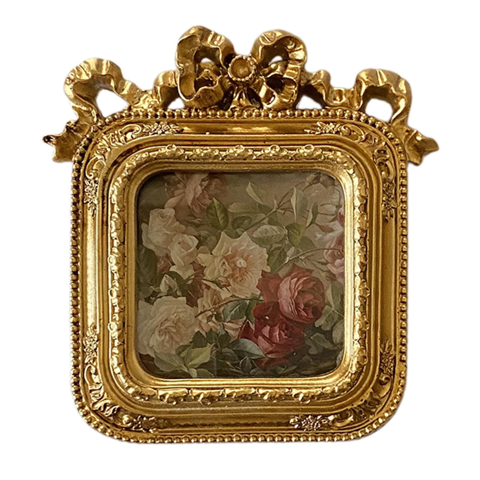 Magideal - Marco De Fotos Con Lazo, Soporte Para Fotos, Portarretratos Colgante De Pared Antiguo De Estilo Europeo, Marco De Fotos Para Decoración De Dormitorio,