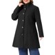 thumbnail image 4 of Abrigo de mujer talla grande Agnes Orinda con cuello alto, abotonado, de longitud media, línea A, con bolsillos laterales, talla 4X, color negro, 4 of 6