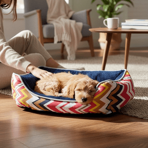 Bloccare - Cama Para Mascotas Espuma - Talla M (Tricolor Rojo)