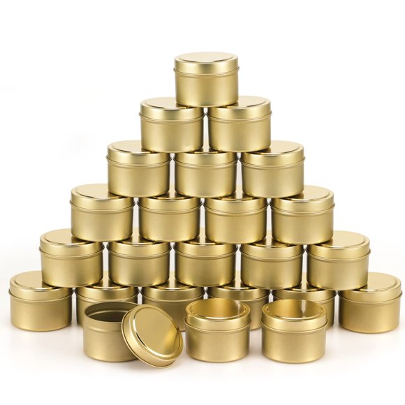 Latas para velas SONVIIBOX, 24 unidades, 120 ml, color dorado, kit de bricolaje