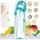 thumbnail image 1 of Botella de agua deportiva de aire mejorada 2023, sin BPA, set de inicio, 650 ml, con aroma a frutas, 7 cápsulas de sabor y 0 % de azúcar, ideal para gimnasio y actividades al aire libre (azul)., 1 of 7