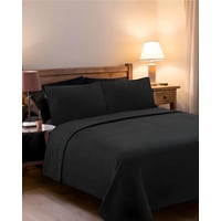Mylhogar - Sábana De Polar Ultra Suave Máxima Calidez Y Confort Negra 2 Plazas