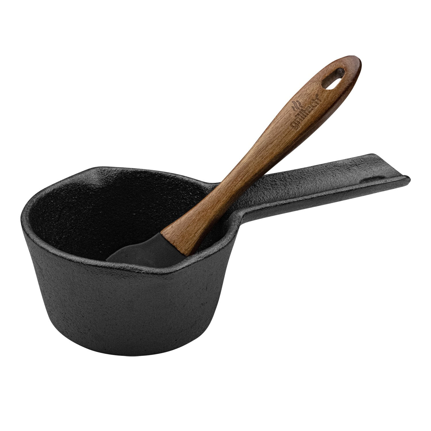 Grilltech - Olla Para Salsa De Fierro Fundido Con Brocha