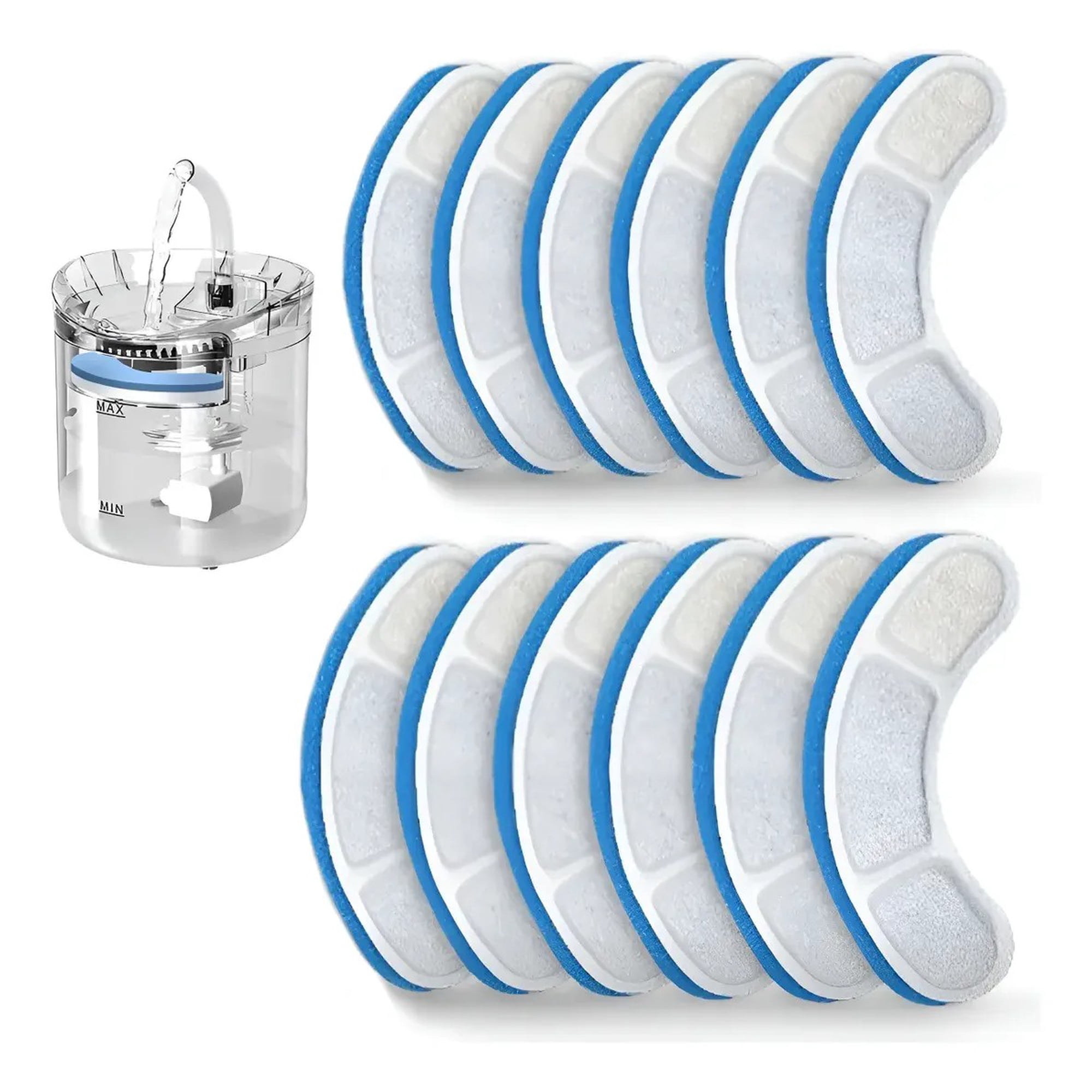 Genérica - Pack X12 Filtros Perro Fuente Agua Bebedero Gato Fuente Agua