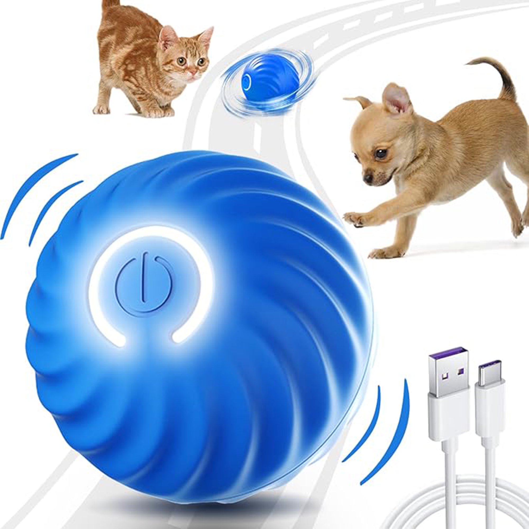 Veatool - Pelota De Juguete Para Perros Inteligente,pelota Interactiva Para Perros Que Rebota Inteligente,pelota Rodante Automática Para Perros Segura Y Antimordeduras Para Perros Y Gatos Mascotas