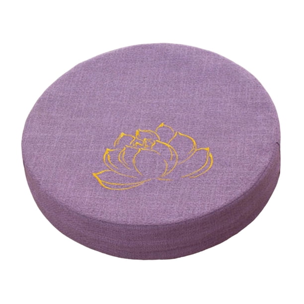 Cojín de meditación redondo con cremallera Cojín de asiento Cojín de suelo tradicional lavable de 16 "de diámetro para dormitorio Oración interior , Violeta Claro 10cm