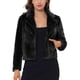 thumbnail image 1 of INSPIRE CHIC Chaqueta de Piel Recortada para Mujer Solapa Cardigan Esponjoso Bolero 2026 Invierno Abrigo Corto de Piel Sintética Conjuntos XS Negro, 1 of 7