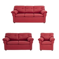 Muebles América - Living América 321 Cuero Auris Burdeo