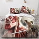 thumbnail image 2 of Juego de ropa de cama de Attack on Titan, funda nórdica de microfibra suave con cremallera oculta y diseño estampado para niños, adolescentes y adultos, juego de 3 piezas., 2 of 3