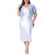 thumbnail image 2 of Agnes Orinda Women's Plus Size Chaquetas Cortas Abiertas de Manga Corta con Encaje Floral Transparente Boleros 1X Azul Cielo, 2 of 6