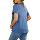 thumbnail image 3 of INSPIRE CHIC Blusa de Maternidad para Mujer con Mangas Cortas, Cintura Plisada, Camiseta de Embarazo, Peplum Suelto y Casual, Talla M, Azul, 3 of 6