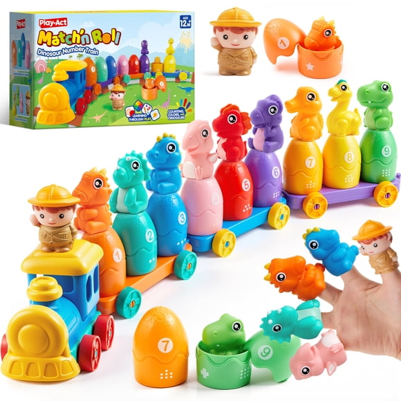 Juguete Didáctico Tren de Números con Dinosaurios para Niños Pequeños