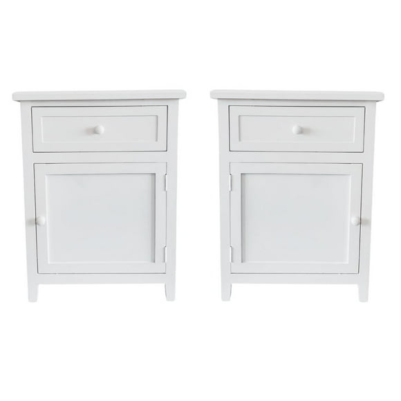 Set 2 Veladores Dormitorio Valdivia Cajon Puerta I+d Blanco