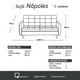thumbnail image 4 of Sofa Napoles 2C Tela Velvet Azul Petroleo, 4 of 6