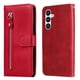 thumbnail image 1 of Funda tipo cartera para Samsung Galaxy A54 5G con bolsillo con cremallera y ranuras para tarjetas – Función de soporte Rojo, 1 of 6