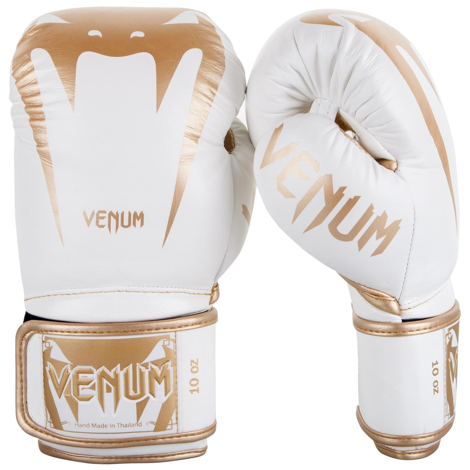 Guantes De Boxeo Venum Giant 3.0 Cuero Nappa Blanco Y Dorado