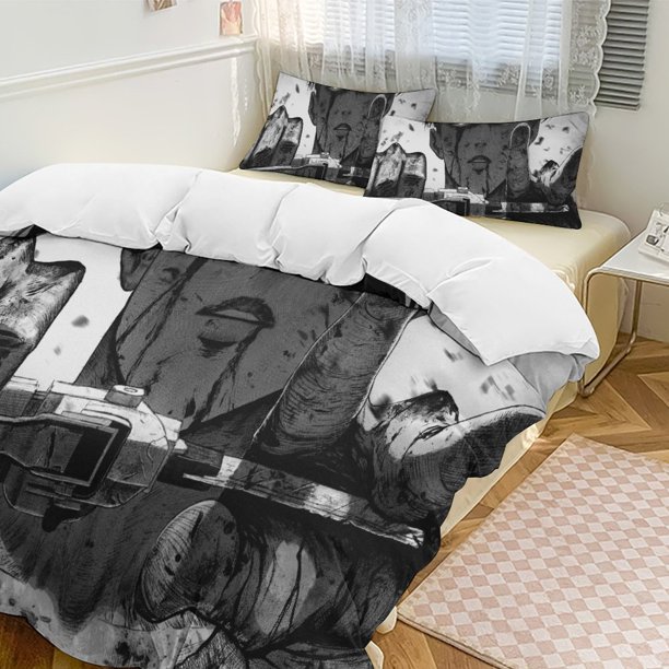 Attack On Titan Quilt Set Thicken Soft 3 Pieces Bedding Set All Season Duvet Cove with 2 Pillowcases for Adult Women Girls Teens Home Room Decor