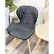 thumbnail image 3 of Silla Para Comedor Aviador Radar Tapiz Lino Base Madera - Negro, 3 of 5