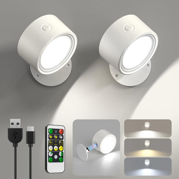 Apliques de Pared LED Racokky Recargables con Control Remoto