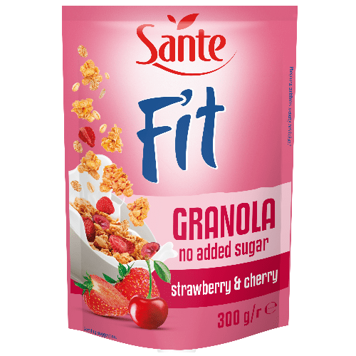 Granola Fit Frutilla Cereza Sin Azúcar Sante 300 g