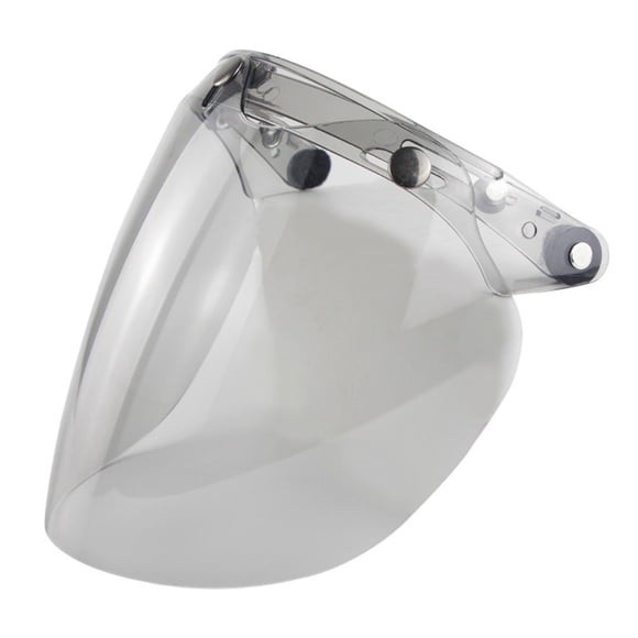 Escudo de visera a prueba de viento 3 Snap para cascos de motocicleta de cara abierta Visera de casco Escudo de cara Retro Escudo de viento Len gris claro