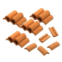 Bothyi - Juego De 25 Mini Tejas De Arcilla De Cerámica Para Accesorios De Juego De Simulación Para Niños, Color Rojo