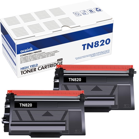 Cartucho de tóner aceink TN820 TN850 negro, paquete de 2 unidades Brother