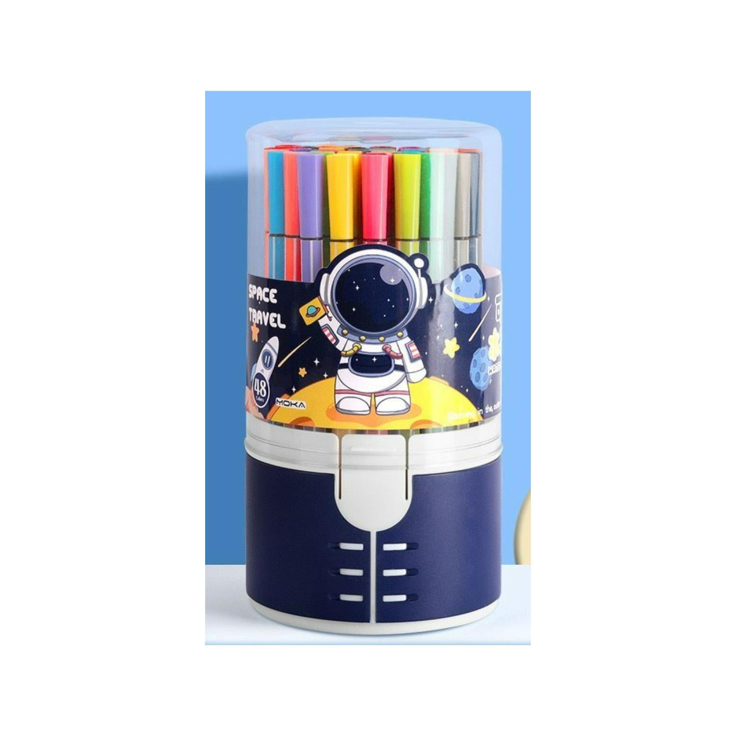 Genérico - Pack 48 Lapices Boligrafos De Colores Azul Astronauta Kawaii