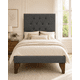 thumbnail image 1 of Cama Plaza y Media Gris Grafito Capitoné + Colchon Mery Desing, 1 of 9