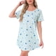 thumbnail image 4 of INSPIRE CHIC Camisón a Rayas Coloridas para Mujer Regreso a Clases Camiseta de Manga Corta Cuello Redondo Vestido Ligero Casual para Dormir S Estrella Luna, 4 of 6
