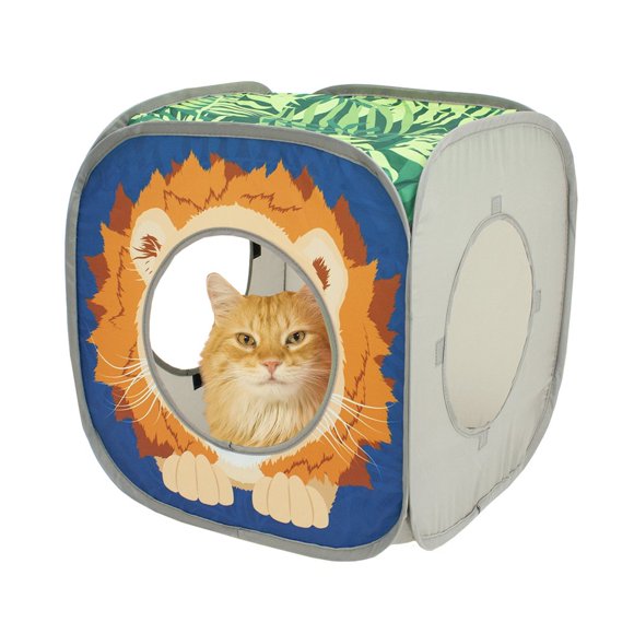 Cat Cube Kitty City Safari Jungle, escondite desplegable y cubo de juego