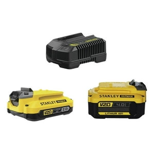 Kit 2 Baterías 2Ah/4Ah+Cargador 20V Scb224Ck-B2 Stanley Amarillo 27X19X13
