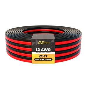 Cable De Altavoz Gs Power 12 Awg Flexible Ofc 7 M Rojo Y Negro