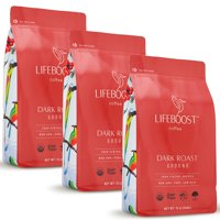 Coffee Lifeboost Dark Toast Molido, 12 Onzas, Paquete De 3 Unidades, Orgánico